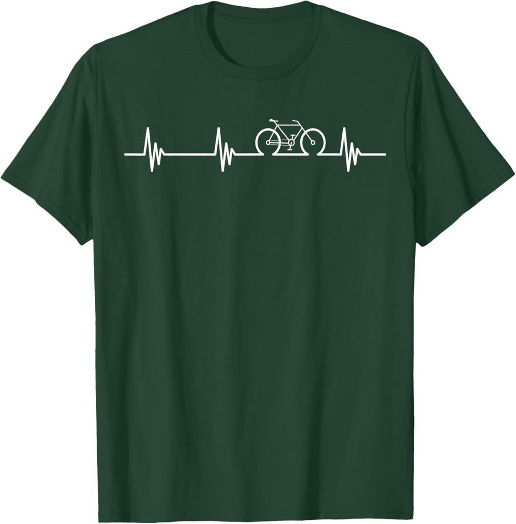 Cycling Heartbeat TShirt Bicycle Love Biking Shirt Gifts Graphic Tee Breathable Cotton TShirt For Cyclists