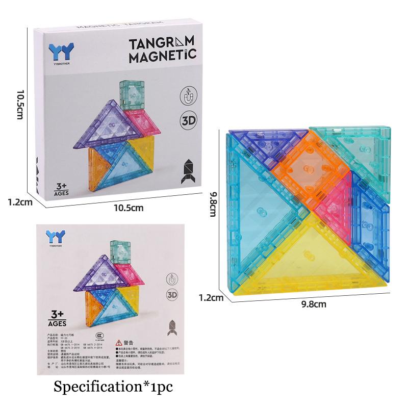 

Монтессори Магнитный Танграм Пазл Игрушки 3D Геометрические Фигуры Пазлы Игра Тренировка Логического Мышления Обучающие Игрушки Для Детей
