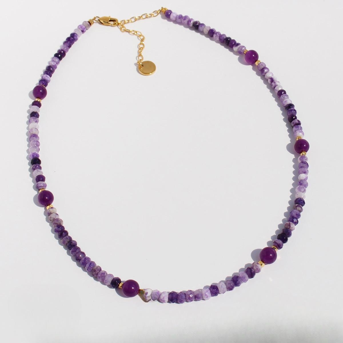 

Оригинальное благородное фиолетовое ожерелье из натурального камня с бусинами из премиального хрусталя и барочного жемчуга, наборная цепочка на ключицу 424