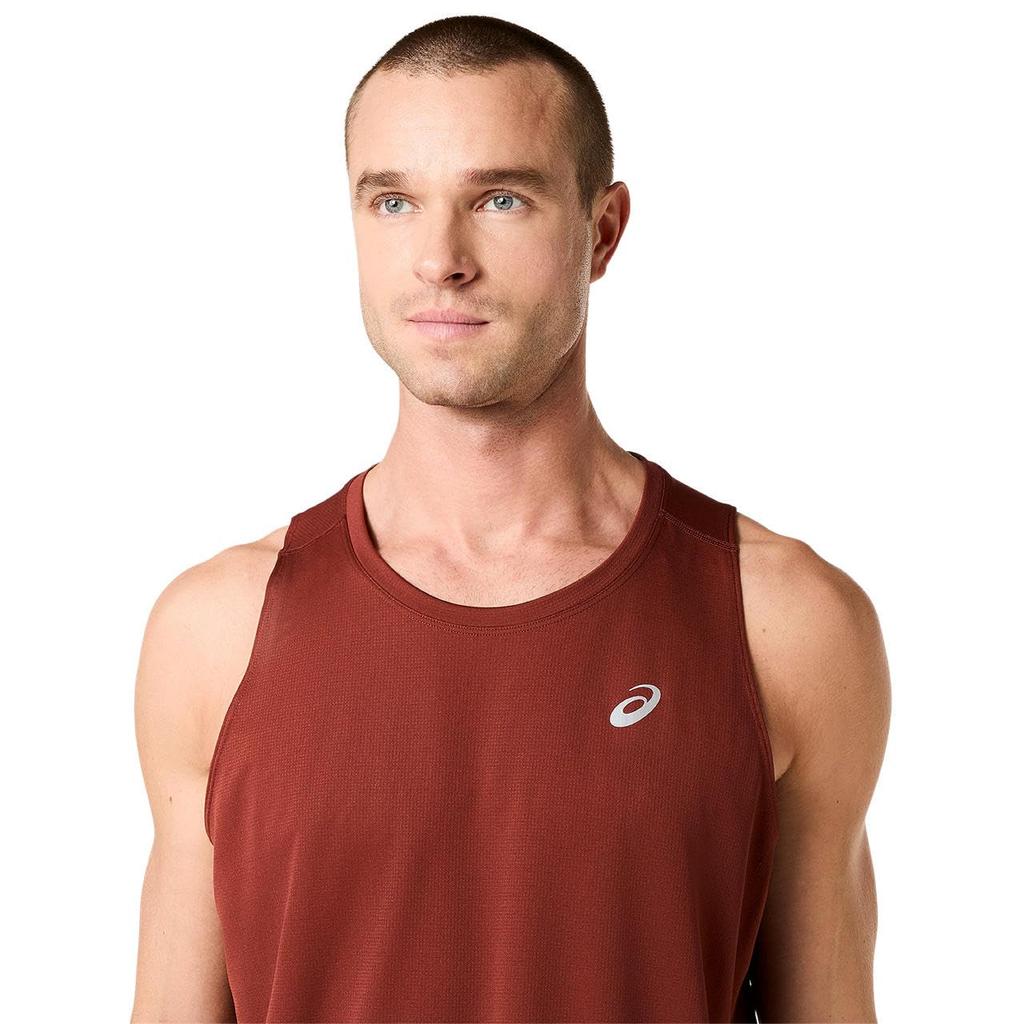 Running Wear SILVER SINGLET 2011D240 200 M [ASICS] Men's (SINGED RED)