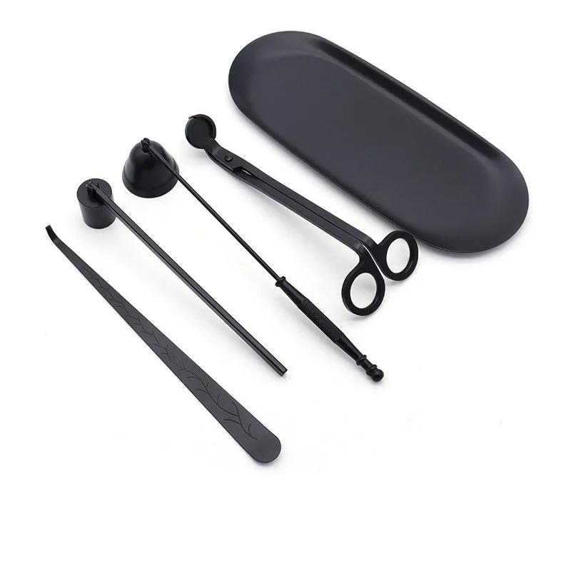 Kerzenlöscher aus Edelstahl, Kerzenschneider, Kerzendochtschere/-haken/Kerzentablett/Kerzenpflege-Werkzeug