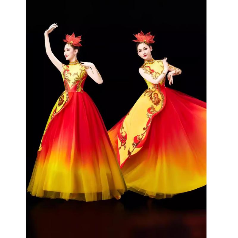 Elegant Modern Dance Performance Gown M