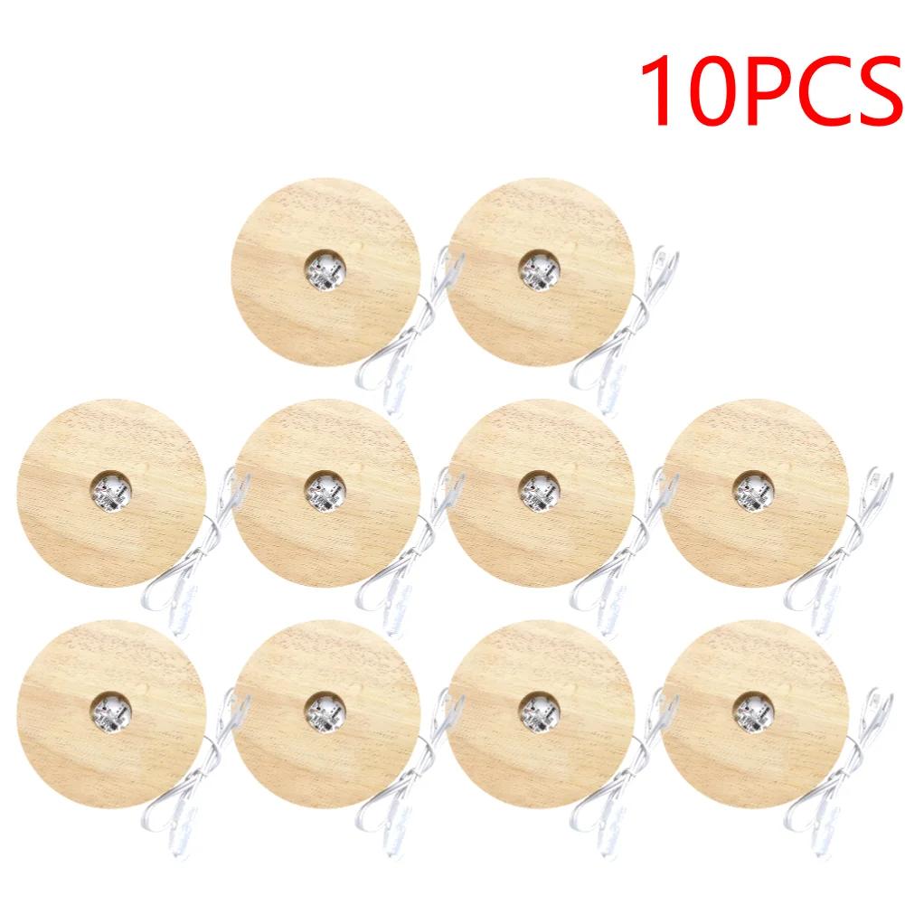 4 Inch Illuminated Display Base Round LED Light Display Base with 6 LEDs Light Up Base for for Resin Glass 3D Crystal Acrylic