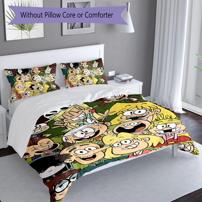 3pcs The Loud House1 Pattern Bedding Set Duvet Cover Set Includes Duvet Cover &pillowcases, Perfect All Season Bedroom Decoration & Gift