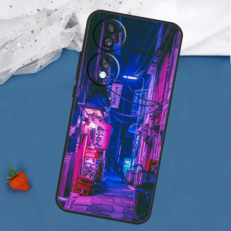 Neon Tokio Gassen Bei Nacht Hülle Für Honor Magic 8 7 5 6 Pro 200 400 50 70 90 Lite Win RT X8c X8b X9a X9b X9c X9d Abdeckung