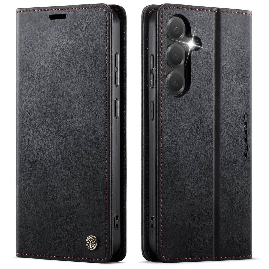 For Samsung Galaxy S25 FE Luxury Wallet Case Retro PU Leather RFID Blocking Card Holder Magnetic Flip Cover Kickstand Shockproof