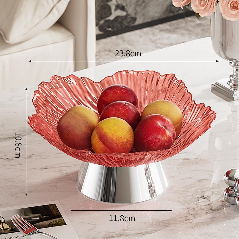 Elegant Crystal Petal Footed Fruit Bowl for Living Room
