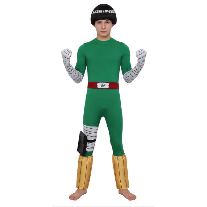 Naruto Rock Lee Cosplay Jumpsuit With Printed Design For Anime Conventions