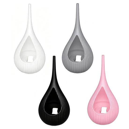 Yousheng Compact Size Candlestick, Vertical Grain Texture Candle Holder, Water Drop Shape 3D Printed Candlestick for Living Room Dining Table