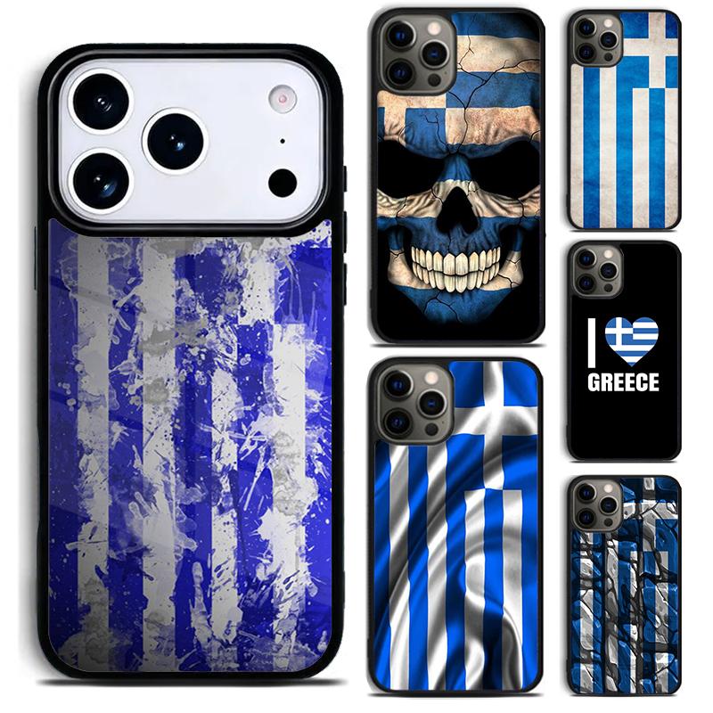 Greece Greek Flag Phone Case for iPhone 17 16 15 Pro Max Air 14 13 12 11 Plus Shockproof Cover