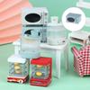 Detailed Dollhouses Kitchen Decors Collection 1/12 Scale Featuring Miniature Microwave Oven Bread Cabinet