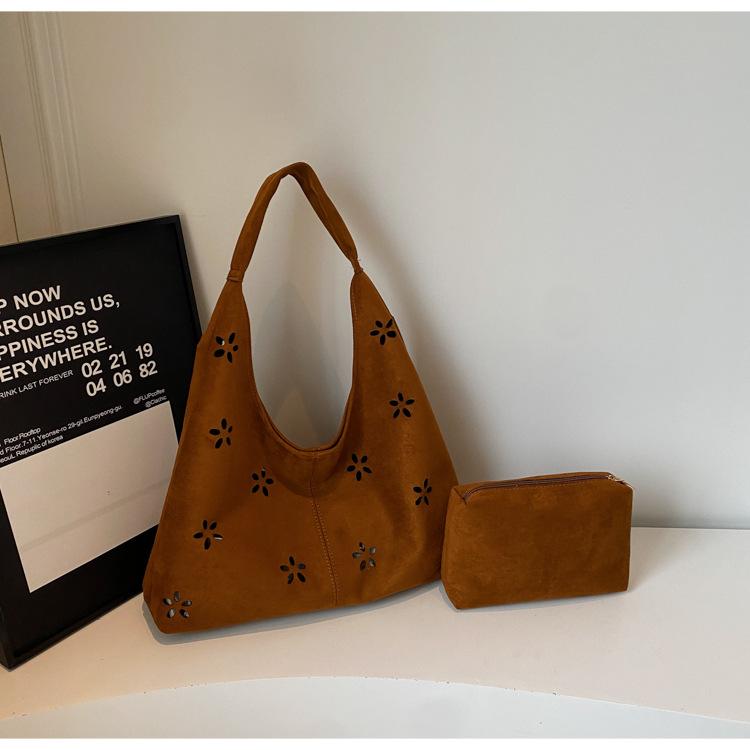 Foreign Style Retro Axillary Big Bag Women's 2025 New Polished Texture Tote Bag Casual Large-capacity Commuter Shoulder Bag