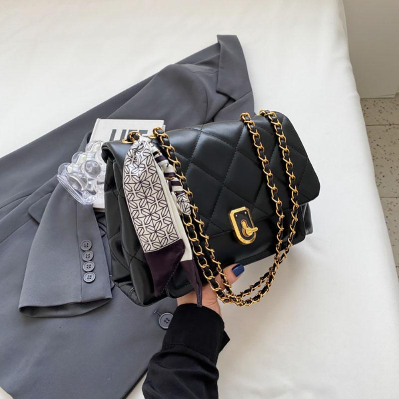 

Легкая роскошная красная сумка через плечо высокого класса для женщин, новая модная сумка-цепочка высокого качества Sense Plaid, популярная текстура, сумка через плечо (20cm<Max Length<30cm)