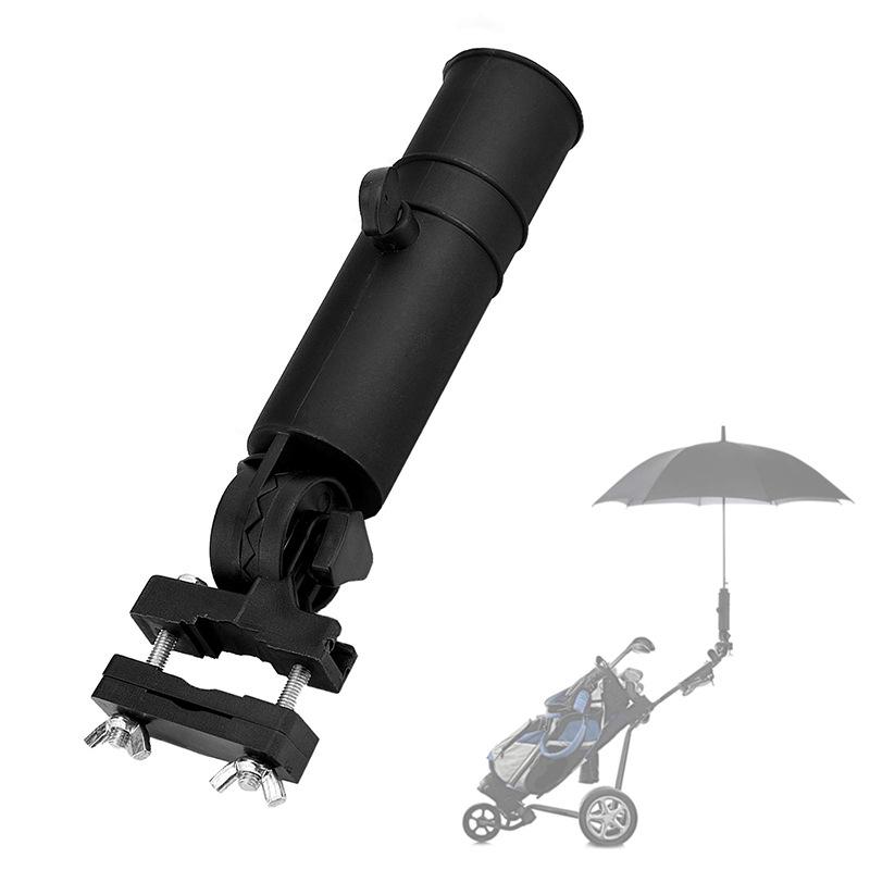 Universal Golf Cart Umbrella Holder Adjustable Golf Trolley Umbrella Stand Clip Buggy Baby Pram Wheelchair Umbrella Bracket