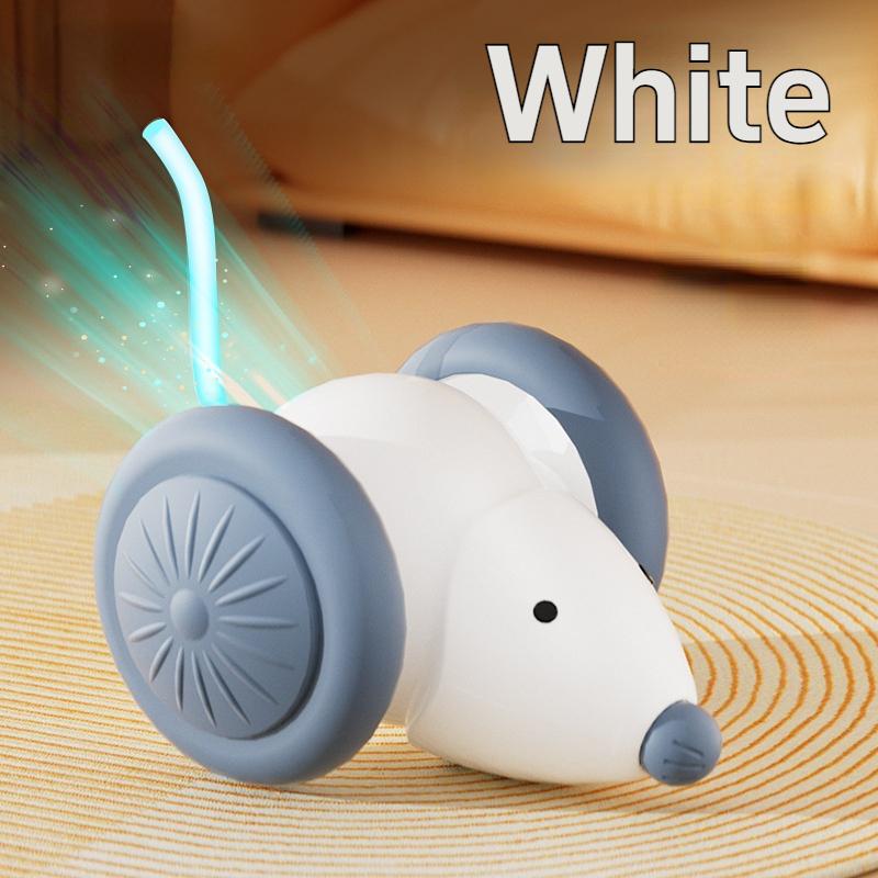 

Rechargeable Pet Toys Interactive Cat Toy Electric Mouse Car Automatic Teaser with Intelligent Obstacle Avoidance Pet Products білий
