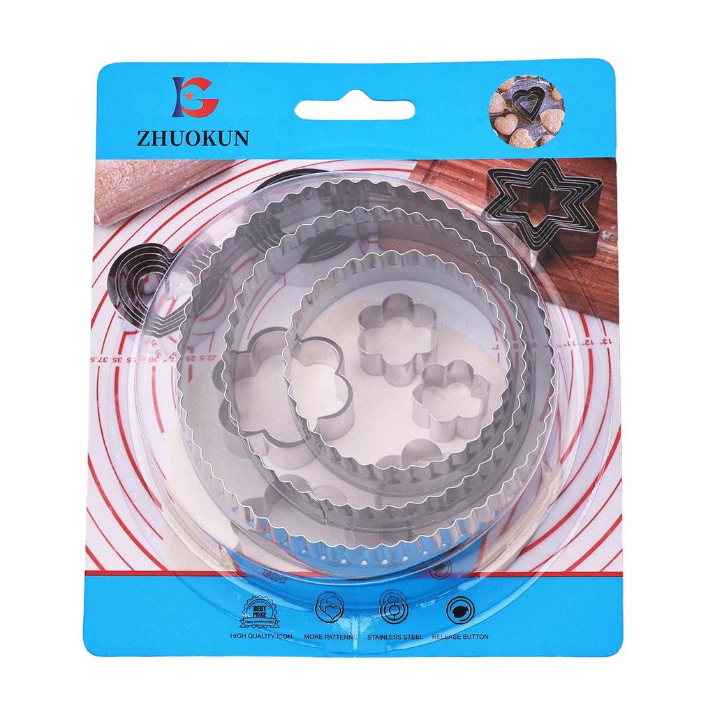 Stainless Steel Cookie & Fruit Cutter Set - Pentagram, Four-Pointed Star, Heart, Square, Rectangle Shapes