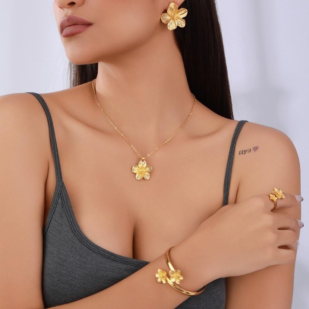 Bohemian Style Flower Jewelry Set Geometric Women Jewelry Suit  Party