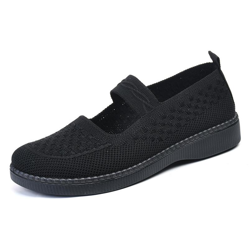 One-pedal cloth shoes women's middle-aged and old walking shoes breathable mesh sneakers soft-soled non-slip mother shoes