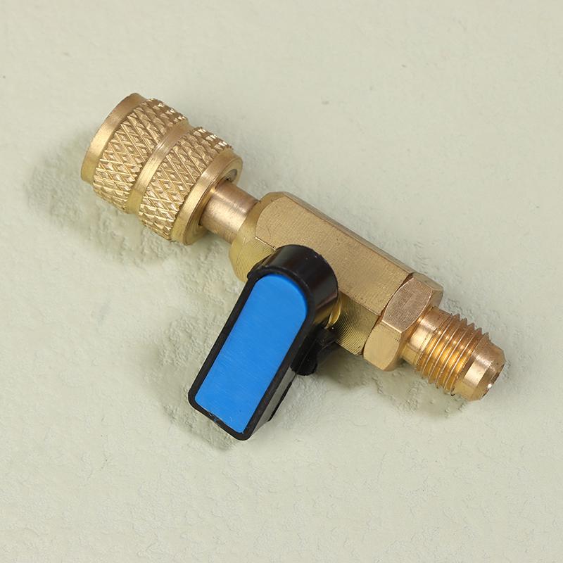 Klimatizační chladivo kulový ventil 1/4" Sae přímý uzavírací ventil pro R134A R410A R22 R12 plnicí hadice Ac chladivo