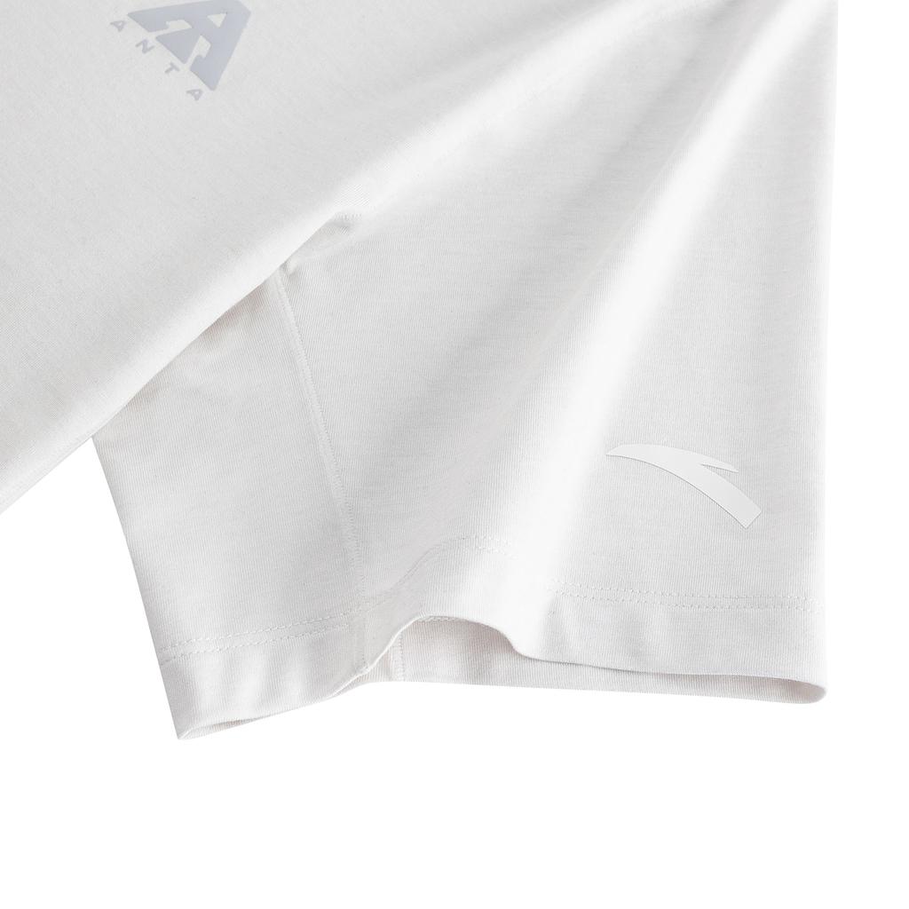 Anta Mens Short Sleeve Knitted Shirt Autumn 2026 T-Shirt Men tops Barley-White 952638101-1