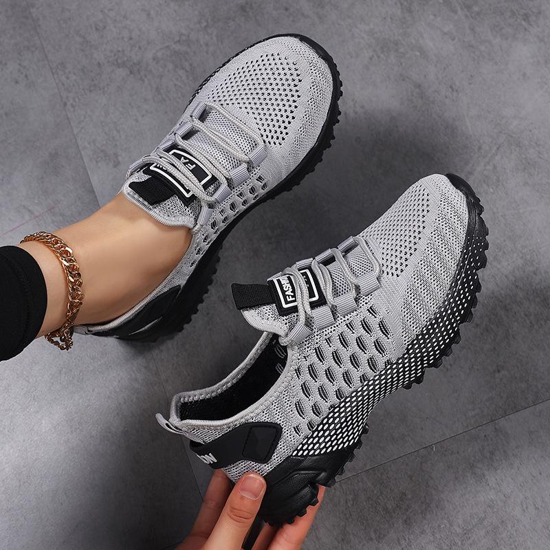 Breathable Mesh Hollow Running Shoes: Trendy Unisex Casual Sports Sneakers for Men and Women