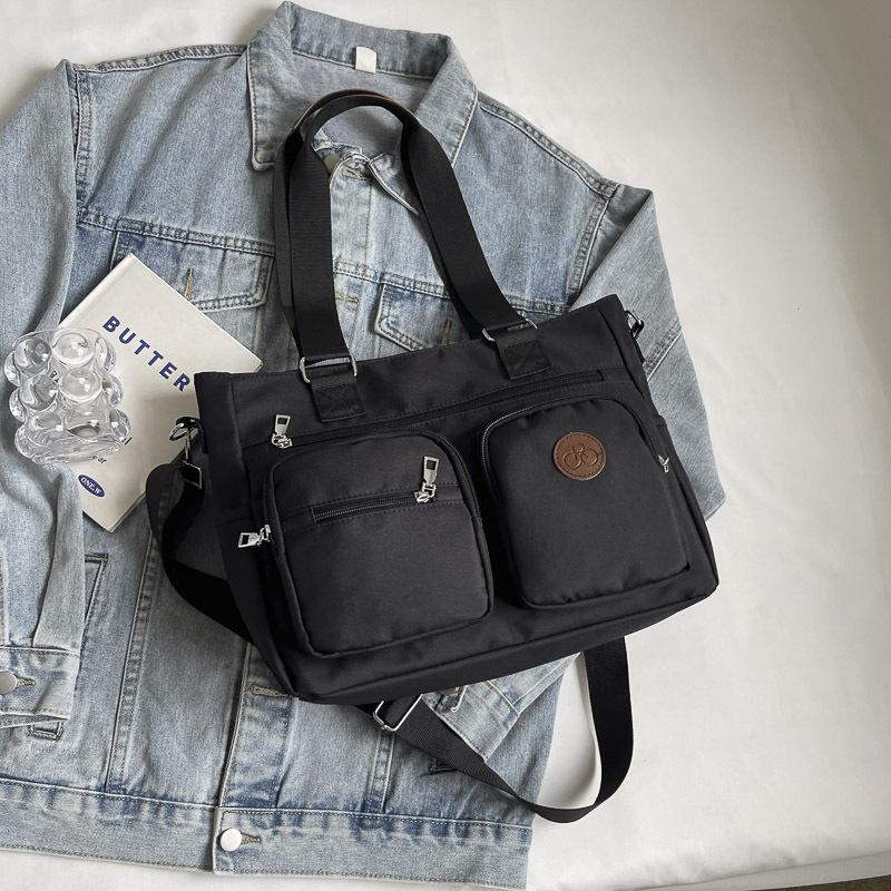 College students commute to class, large-capacity handheld cloth bags, large bags, women's new casual canvas bags, shoulder tote bags