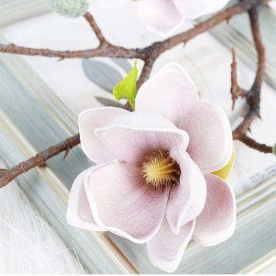 Real Touch Artificial Magnolia Flower Handmade Realistic Faux Magnolia Branch Luxury 51cm Artificial Orchid Flowers