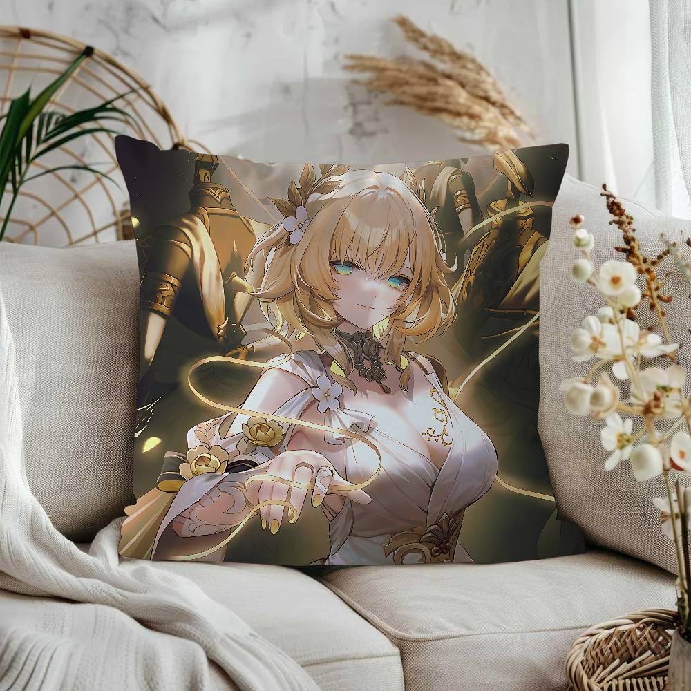 Anime Honkai Star Rail A-AglaeaS Office Cushion Pillowcase Car Cushion Cover45X45CM Lumbar Pillowcase Sofa Pillowcover