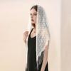 Transparent Triangle Scarf Hollow Mesh Prayer Shawl Elegant Wedding Party Shawl
