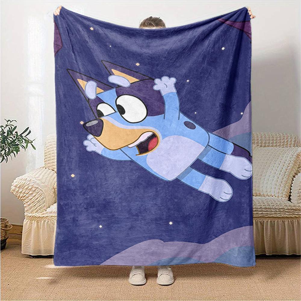 Bluey Theme Printed Blanket - Perfect for Couch, Bed, Travel & Outdoor Use | Machine Washable, Cozy & Durable.