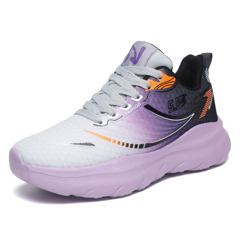 

Кроссовки Четыре сезона Летающие тканые сетчатые беговые кроссовки Подростковая мода Сочетание цветов Толстая подошва Дышащая Мужская обувь 40 фиолетовый