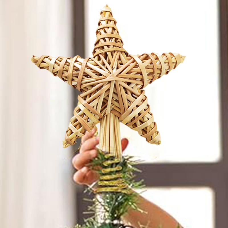 Christmas Stars Decorations Christmas Tree Star Topper Star Shaped Pendant Scandinavian Straw Ornaments Christmas Tree Star