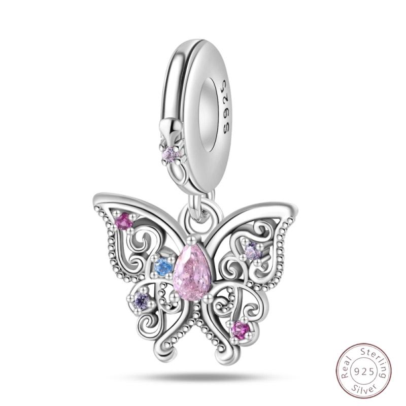 Copper Purple Classic Retro Heart Lotus Angel Shape Pattern Charms Beads Fit 3Mm Original Bracelet Diy Jewelry Gift