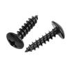 Self Tapping Wood Screws - Carbon Steel Screws Cross Head Round Head Mushroom Head Black M5*20mm (100pcs) - jjS