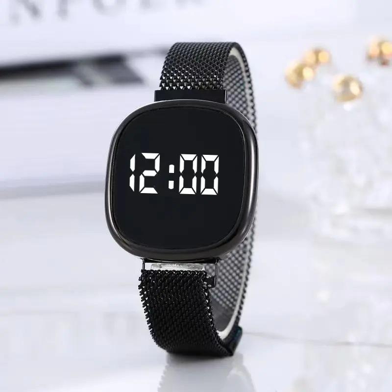 Minimalist Black Multi-Function Touchscreen Magnetic Wristwatch for Men & Women - Trendy, Versatile, Fashionable.