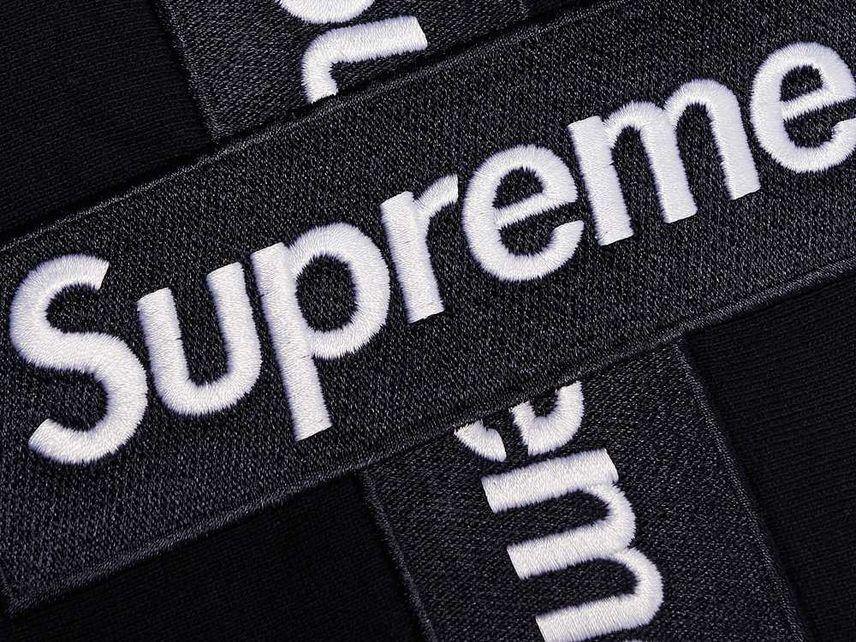 Supreme Cross Box Logo Hooded Sweatshirt Navy