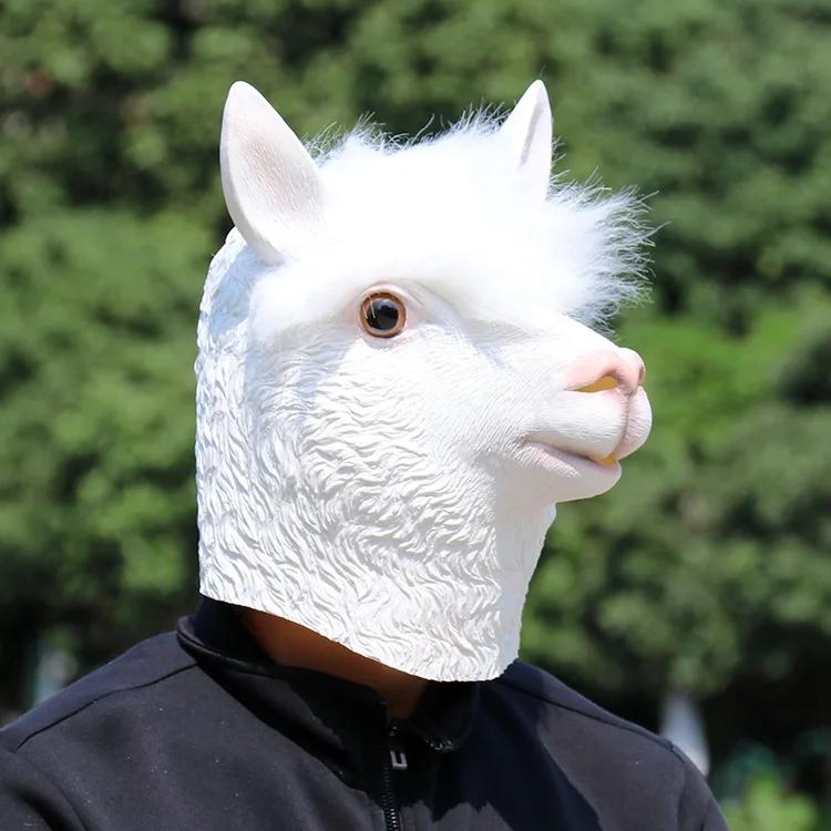Halloween Mask Hooded Alpaca Mask Funny Animal Props