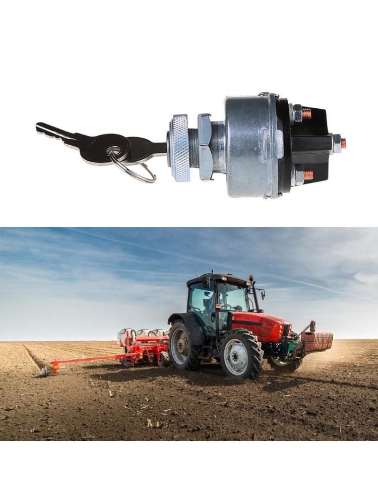 2-klíčový 3-polohový zámek spínače zapalování se závitovým terminálem Vhodné pro auto, nákladní automobil, autobus, traktor, vysokozdvižný vozík ladicí nástroj