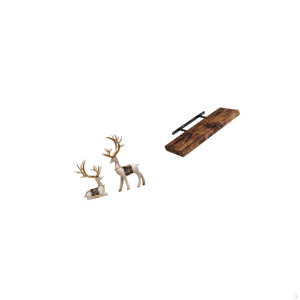 Rustic Reindeer Figurines And Wood for Room Bedroom Nursery Bathroom Home Office Decor