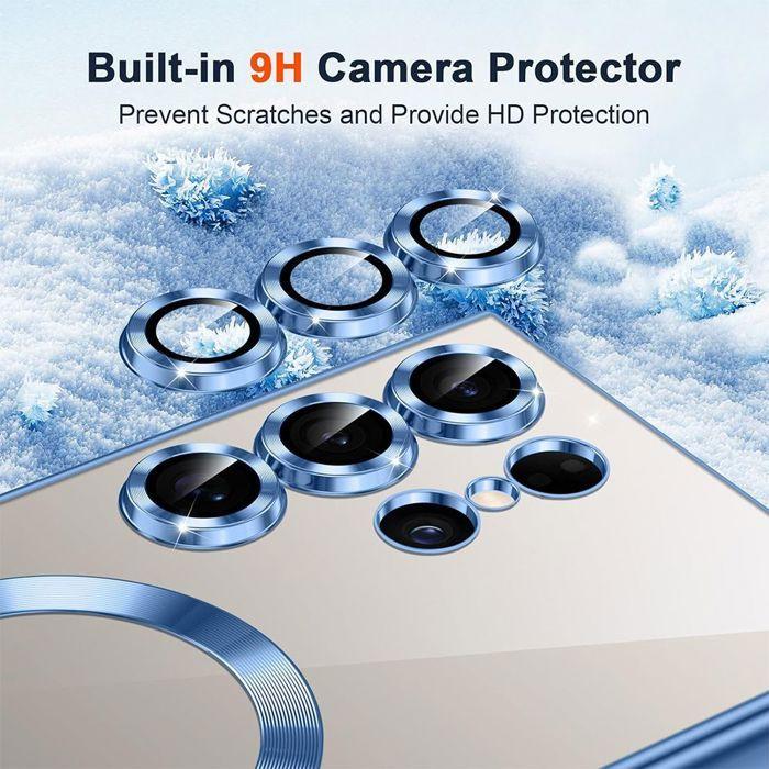 Kryt pro Samsung Galaxy S25 Ultra - s magnetickým kroužkem - Modrý + 2 tvrzená skla - BOOLING®