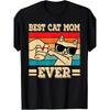 Best Cat Mom Ever T-Shirt Funny Retro Vintage Cat Lover Graphic Tee