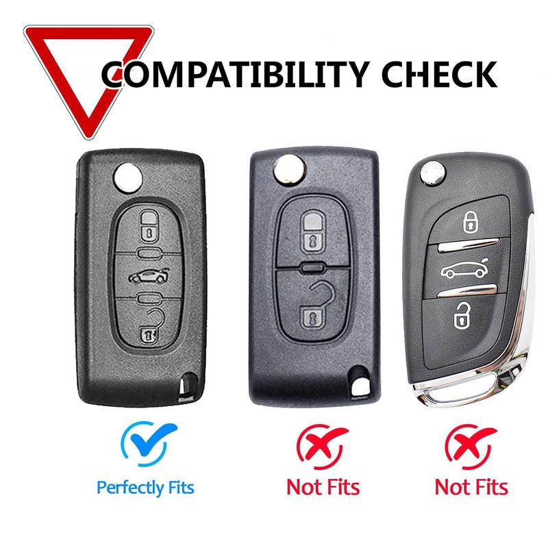 For Peugeot 207 307 308 407 607 807 Citroen Grand C4 Picasso DS3 DS4 Jumpy 3 Button Leather Key Fob Cover Case Protector Shell