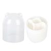 Makeup Brush Holder Organizer with Lid Desktop Rotating Dustproof Cosmetics Storage Container White