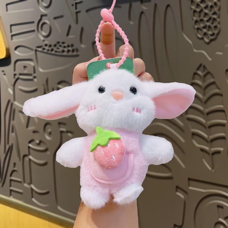 Cartoon Frucht Hase Plüschtier, Niedliche Mini-Figur, Kreative Paar Rucksackpuppe, Schlüsselanhänger Anhänger