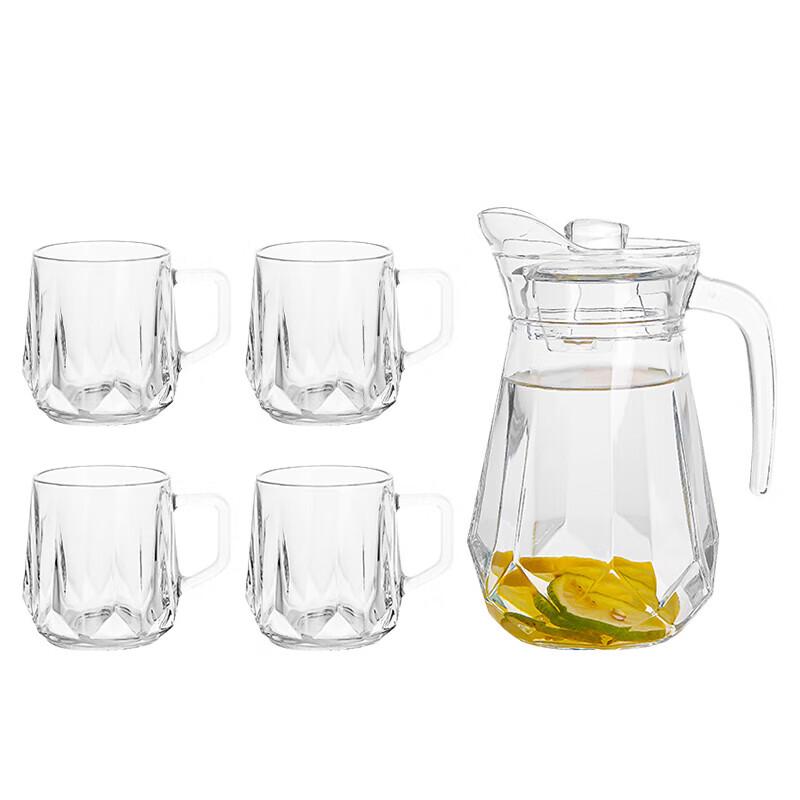 NERVISHI Glass Water Pitcher Set with 4 Cups
