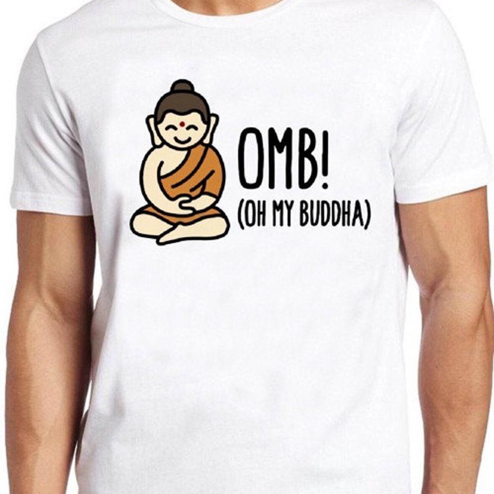 

Футболка из 100% хлопка плотностью 230 г/м2 с надписью «Oh My Buddha» с забавным принтом «Йога Намасте» 50 XS белый