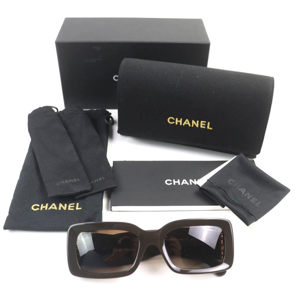 Excellent CHANEL Sunglasses Rectangle Shape Current Product COCO Mark Women 5534 Used