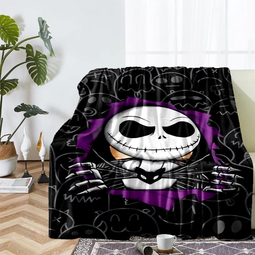 The Nightmare Before Christmas Theme Printed Blanket - Perfect for Couch, Bed, Travel & Outdoor Use | Machine Washable, Cozy & Durable.