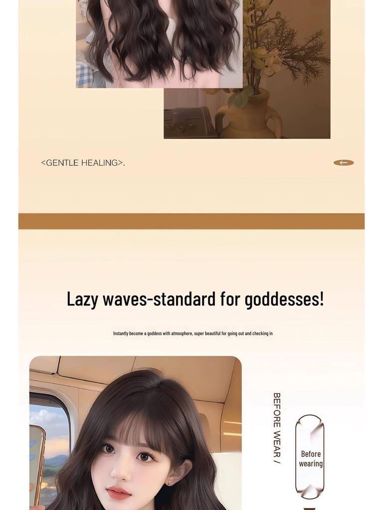 Upgraded Large Scalp Wig: Natural, Traceless Water Wave, Free Parting, No Hairnet Needed