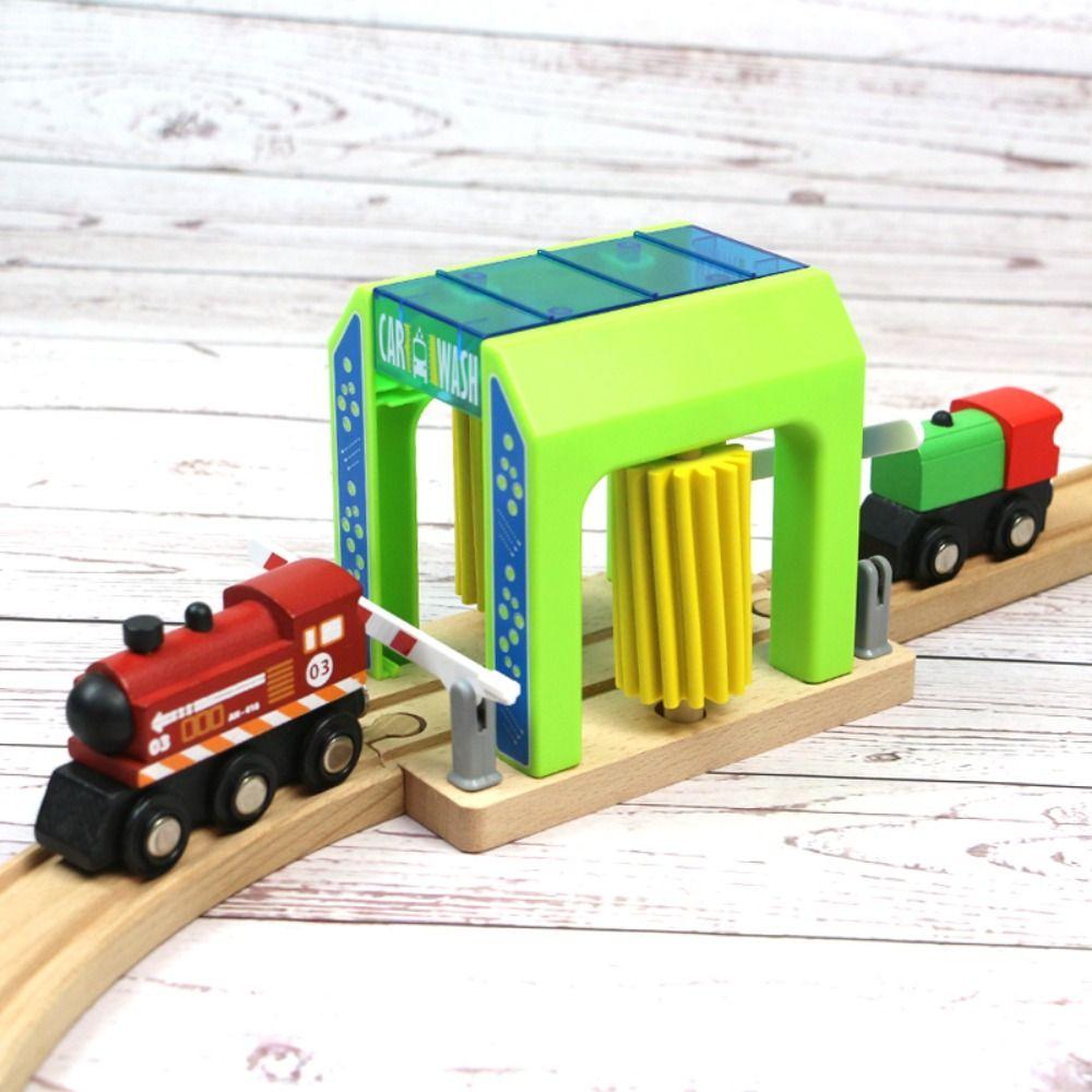 Building Blocks Connection Wooden Train Tracks Railway Toys  Children Birthday Gifts